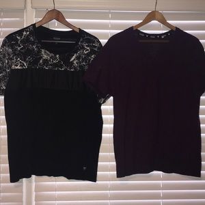 TWO men’s guess short sleeve T-shirts XL graphic
